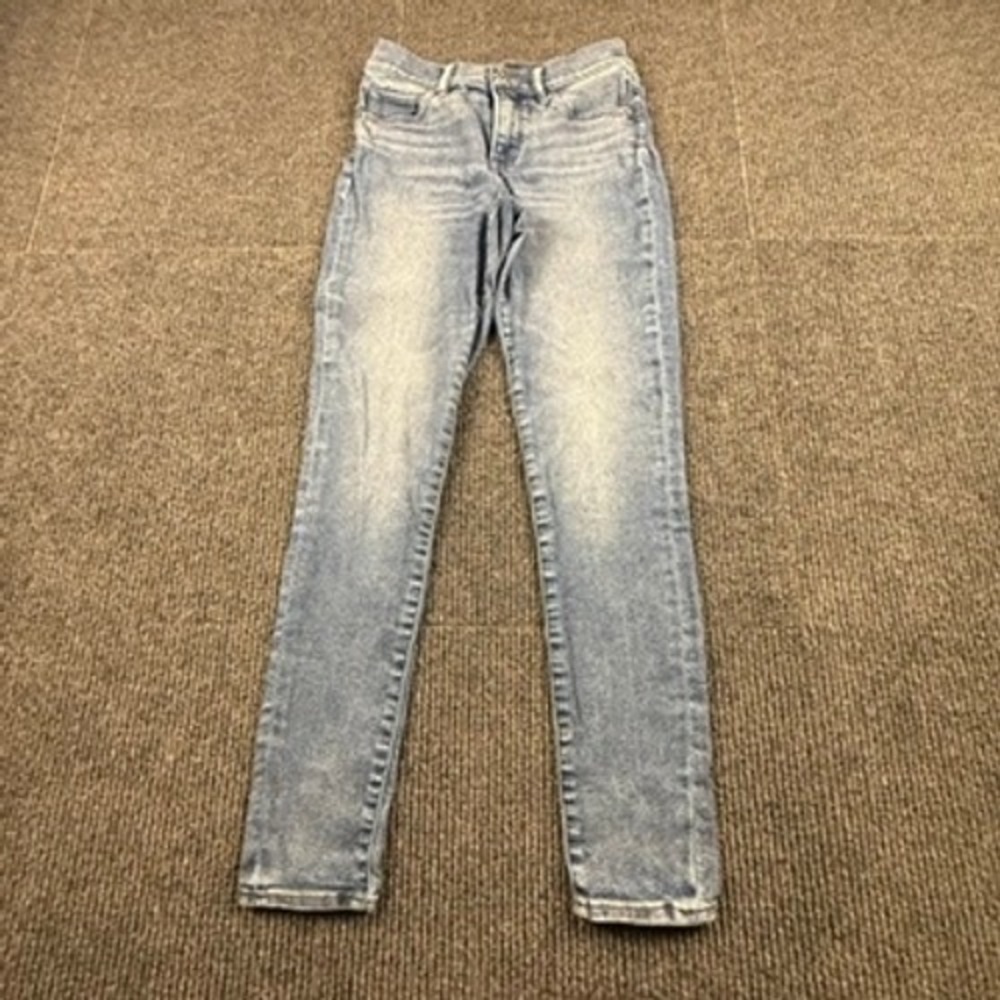 Express Skinny Mid Rise Jeans Light Wash Blue Ankle Zip Conscious Edit 4L Womens